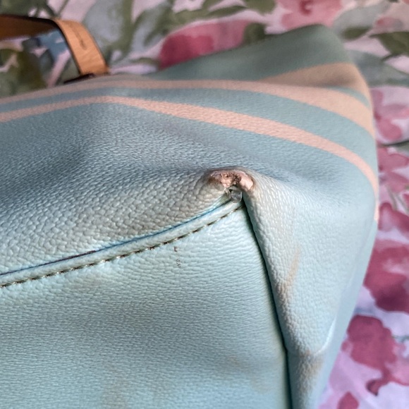 LAST CHANCE BAG‼️ Kate Spade Mint and Beige Striped Tote - Picture 7 of 11